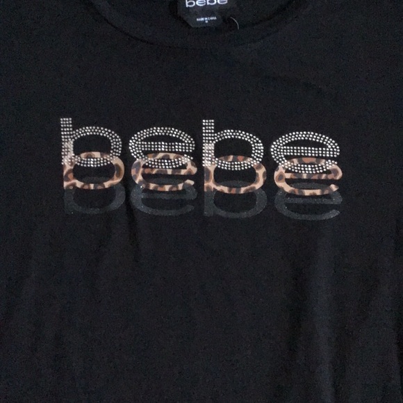 SOLD - Bebe Triple Logo Black Stretchy Tee - NWT - Picture 8 of 9